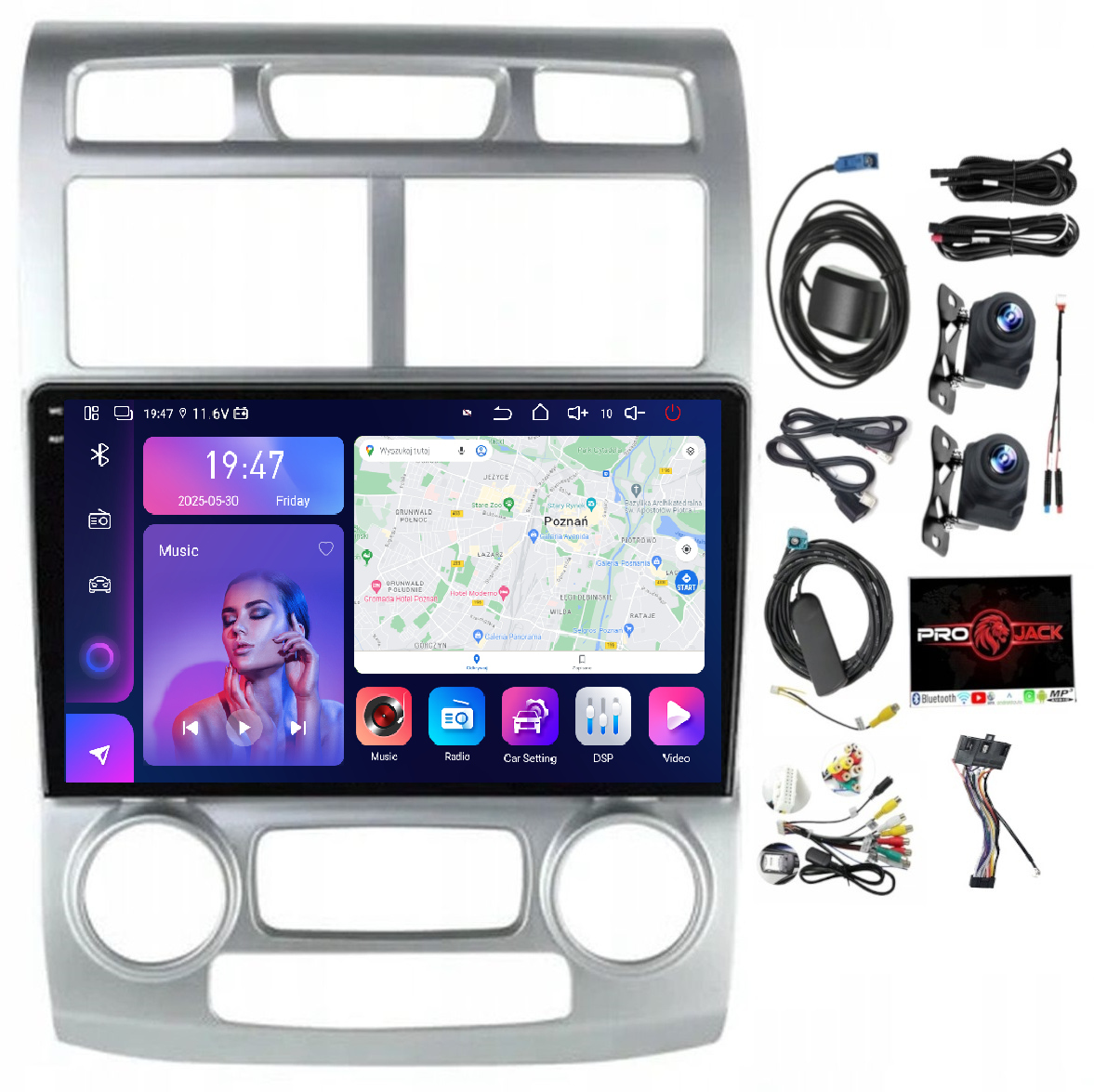 Autorádio S Android Bt Pre Kia Sportage 2004-2007, Carplay, Wifi, Usb, 8/256GB Sim, Modem