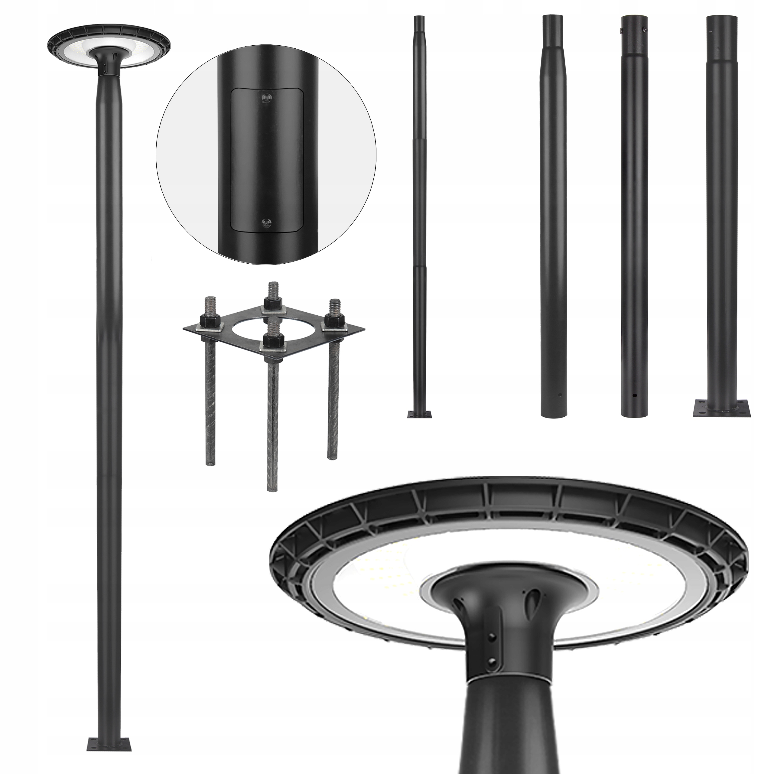 Osvětlovací sloupek 3 m 4 m 5 m Pouliční lampa Parková lampa 120 W 76 mm 15x15