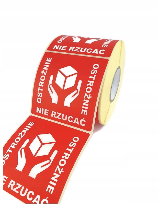 Etykiety OSTROŻNIE NIE RZUCAĆ szkło naklejki x1000