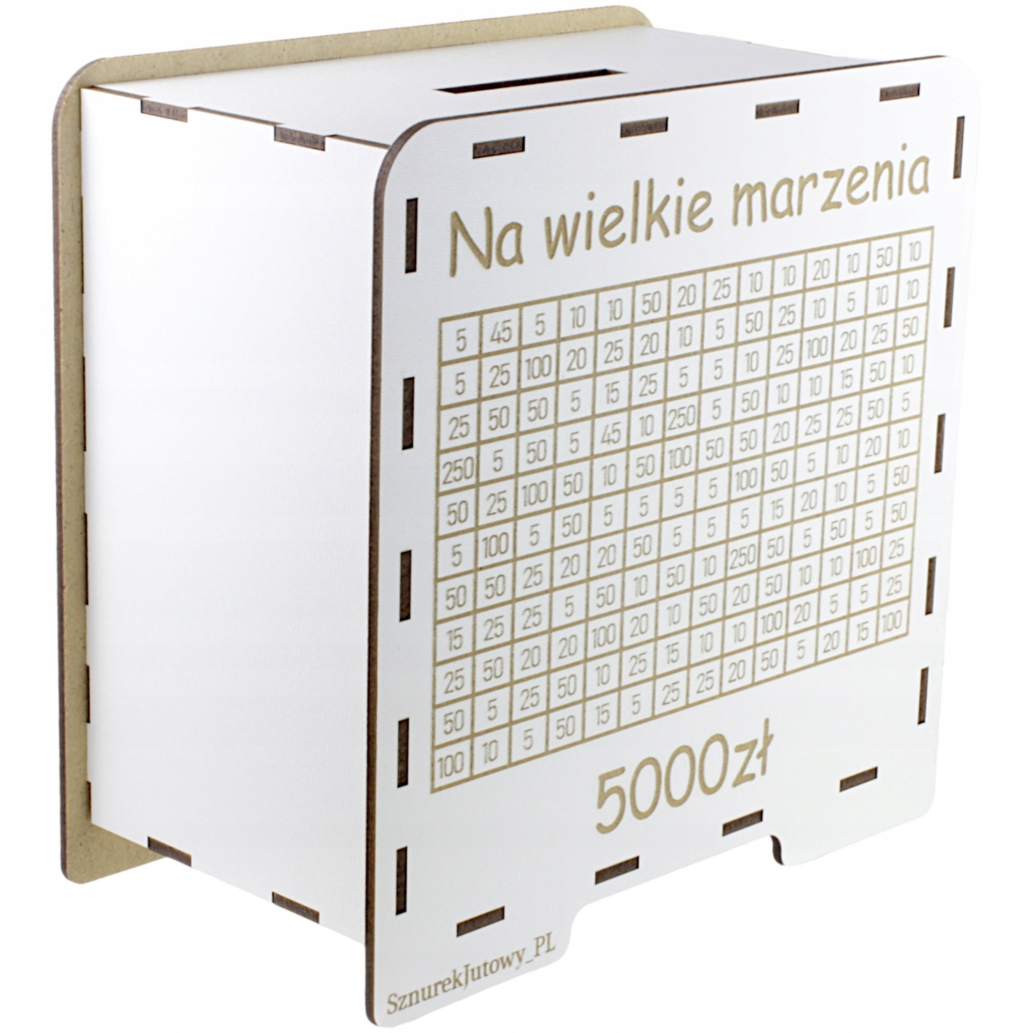 Pokladnička Velká Bílá Vykreslená Výzva dárek Gravírování Pro velké sny