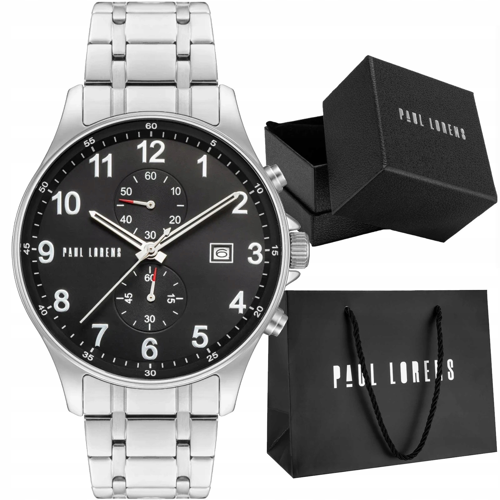 Pánské hodinky na ocelovém náramku s datumovkou a stopkami