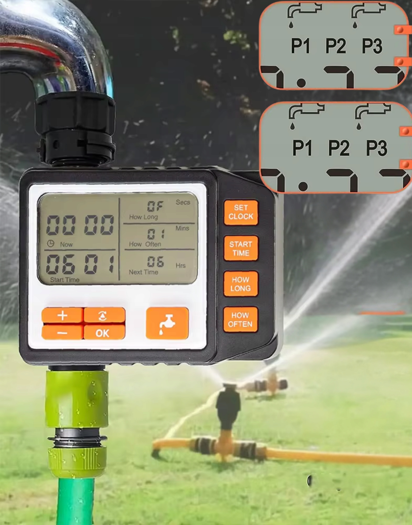 Elektroniczny sterownik nawadniania z wyświetlaczem LCD RegMag