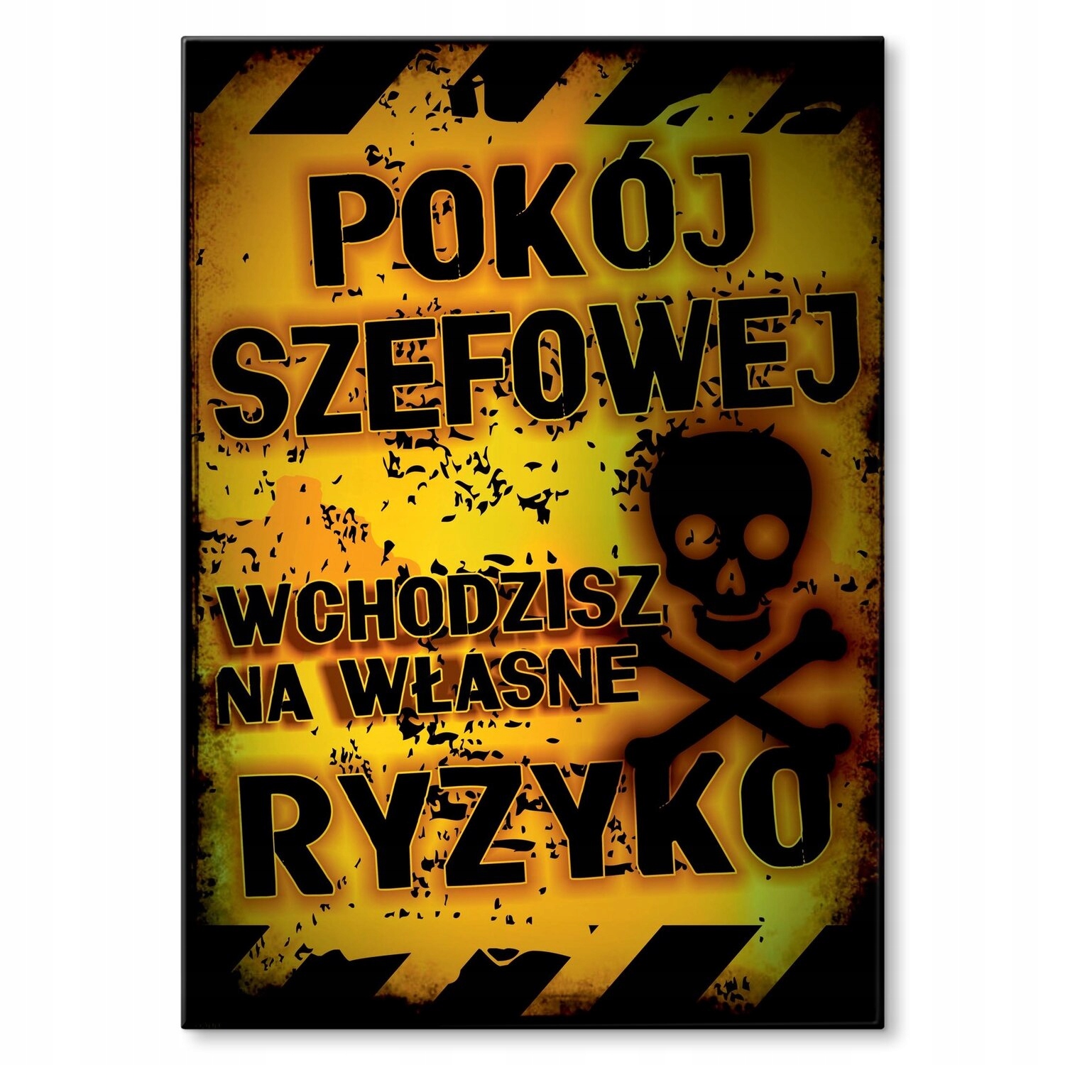 Kovový plakát Pokoj šéfky pozor riziko Štítek Plech 22 x 31 cm +dárek