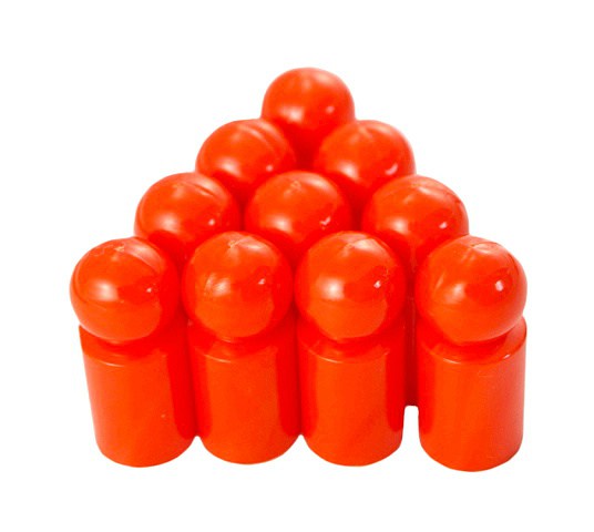 

Pionki do gry pomarańcz z dużą główką 10 szt. Wbm