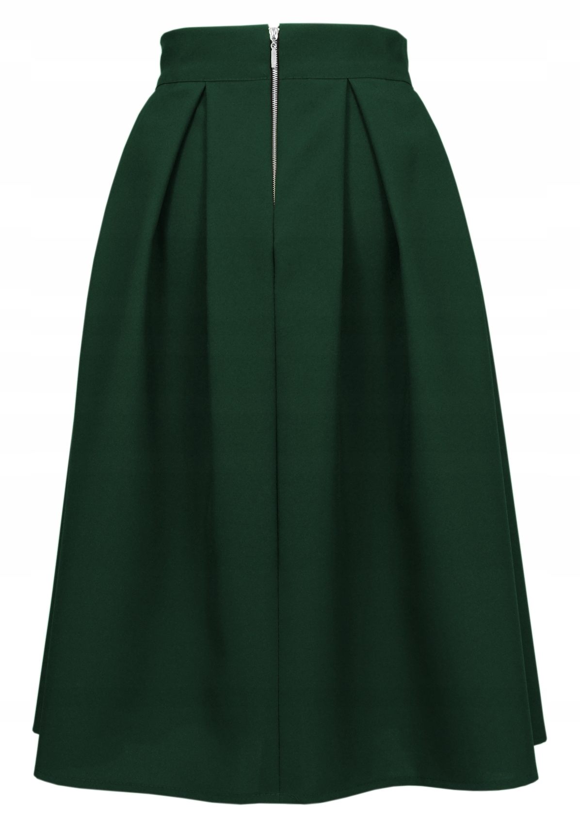 BUTELKOWA SPÓDNICA W KONTRAFAŁDY MIDI 34 XS Rozmiar 34