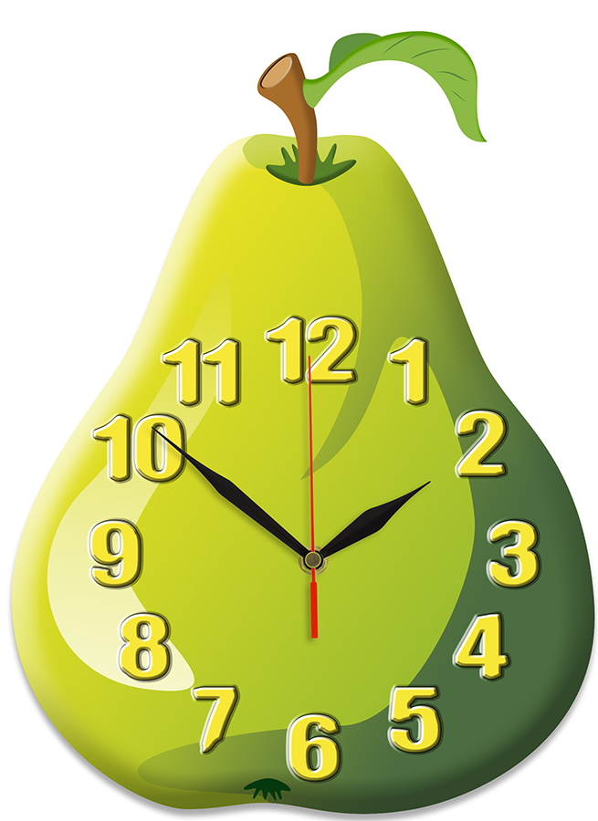 Gruszka zegar ścienny dla dzieci