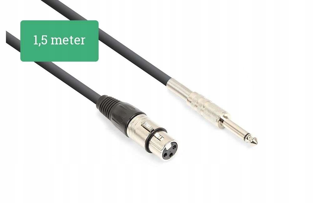 

Kabel sygnałowy Xlr (f) Jack mono 1,5m Vonyx