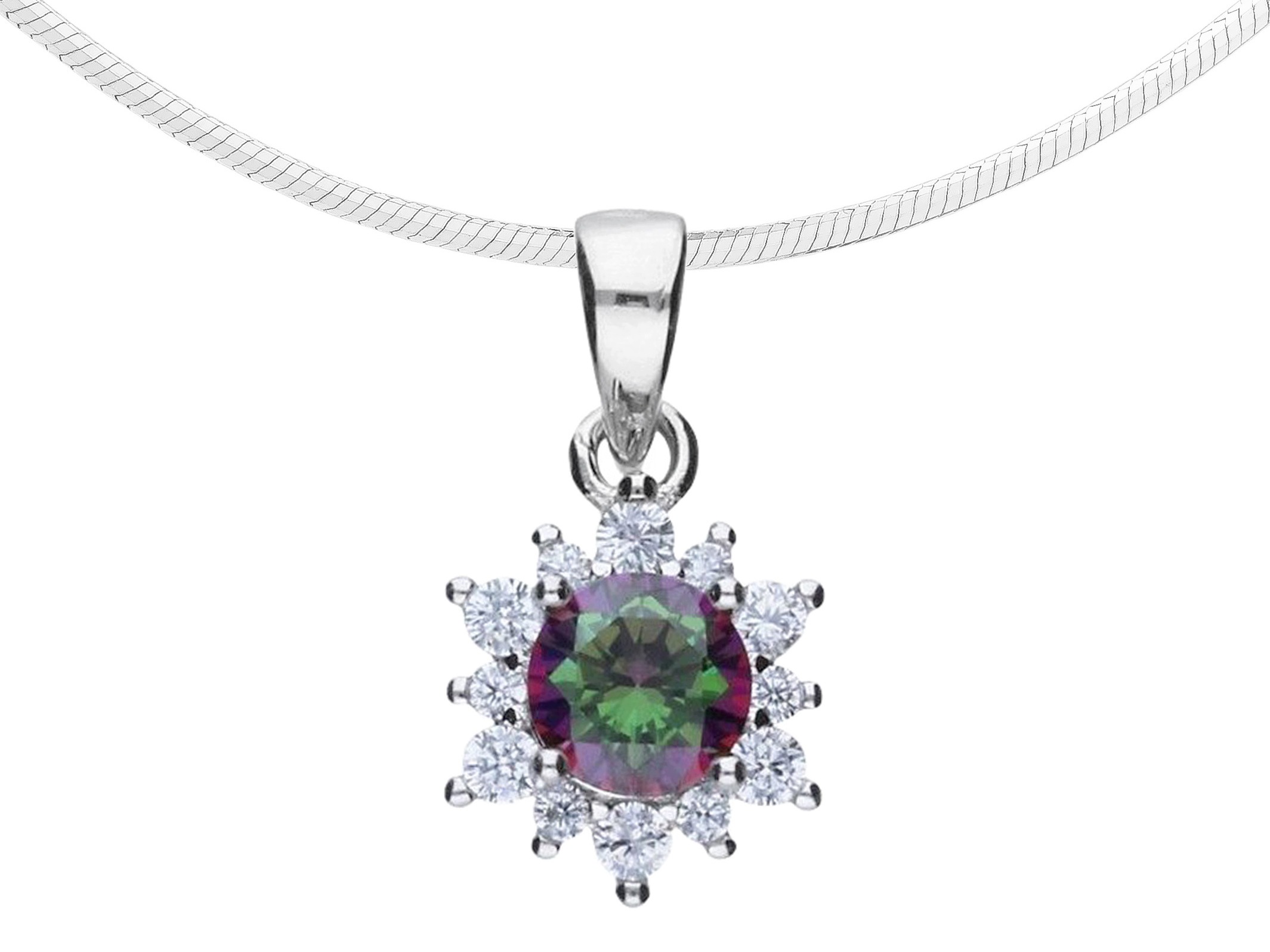Jemný stříbrný dámský karmínový náhrdelník se zirkony Stříbro, dlouhý 55