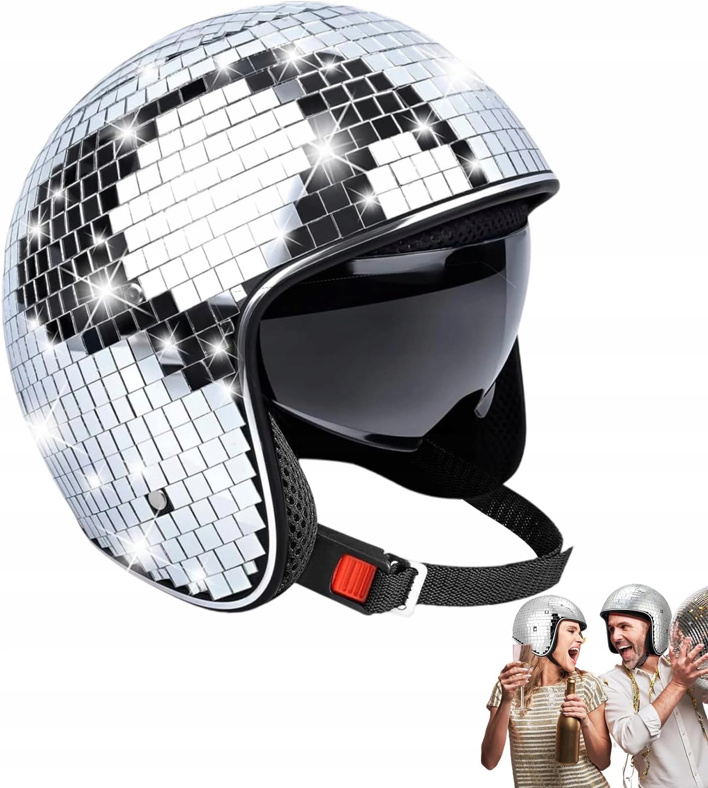 Diskotéková Koule Klobouk 7X25 CM Brokátová Do Klubu Párty Helma Ozdobná