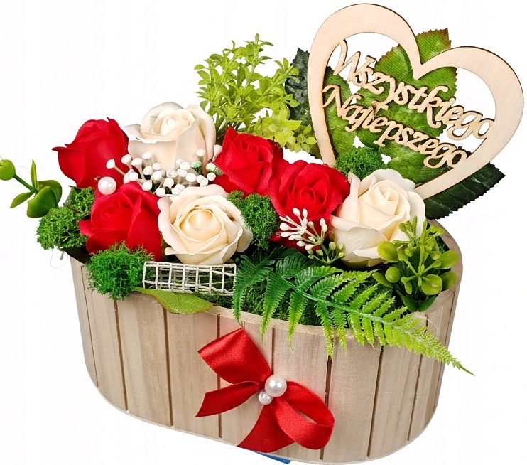 Flower Box na Urodziny Imieniny Róże mydlane Bukiet Kompozycja