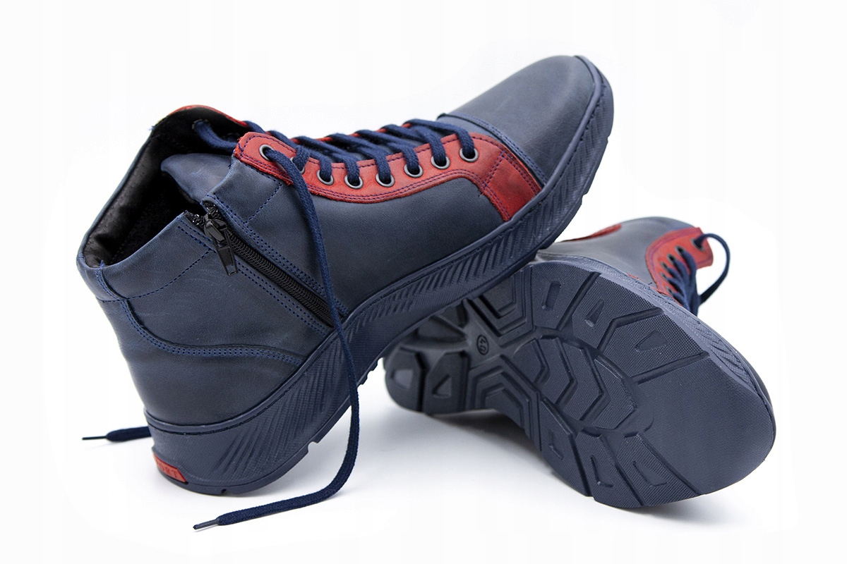 Zimowe buty men skóra blue Joker od dobrebutypl Rozmiar 44
