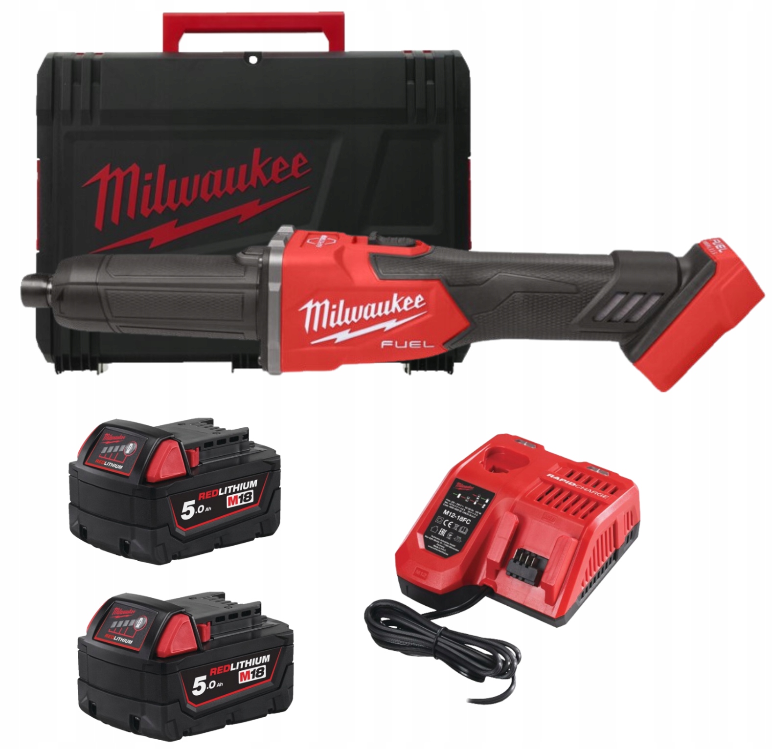 Milwaukee M18 FDGRB-502X Szlifierka Prosta 1200W Fuel 2x5ah 4933480954