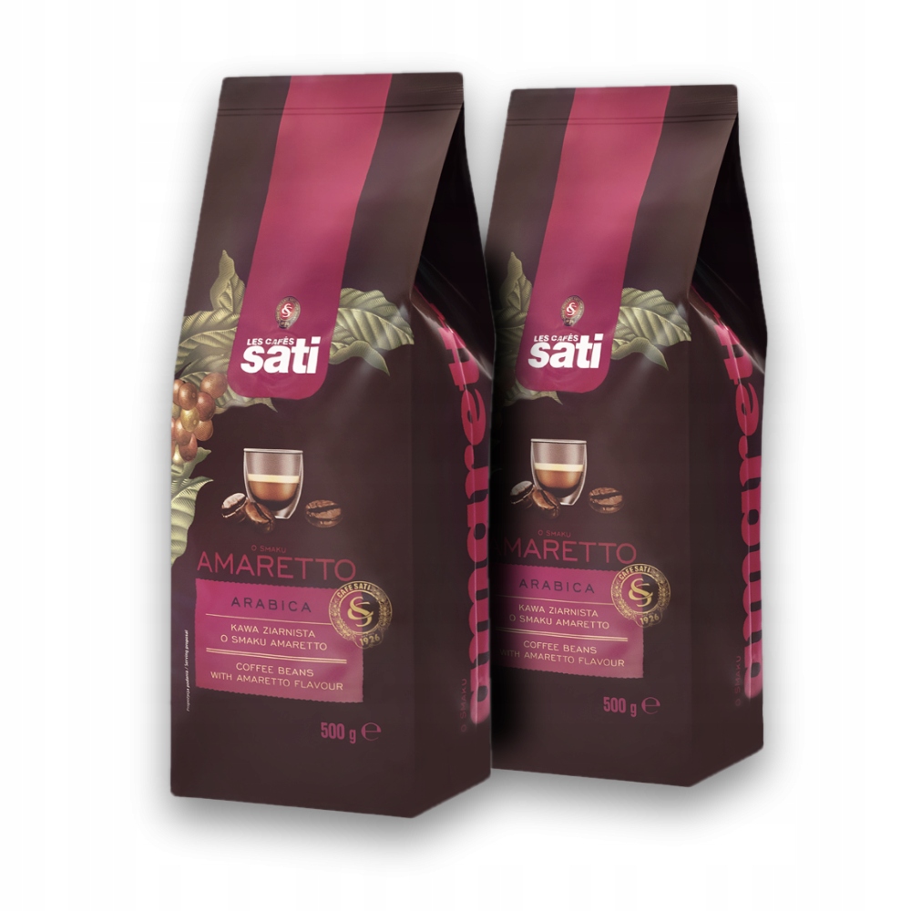 Zestaw 2x500g Sati Kawa ziarnista Amaretto 100% Arabica