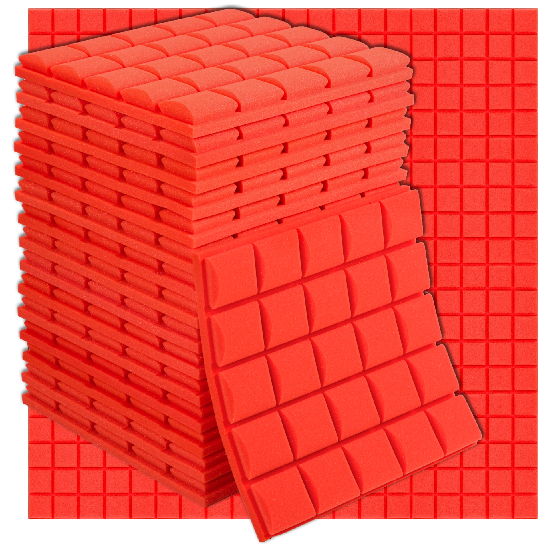 Akustické stenové panely, materiál tlmiaci zvukové obrazovky, červené