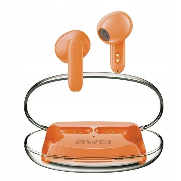 Awei słuchawki Bluetooth 5.3 T85 Enctws stacja dokująca pomarańczowy/oran
