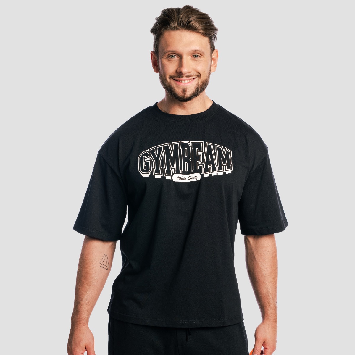 GymBeam Koszulka Athletic Society Boxy Black L