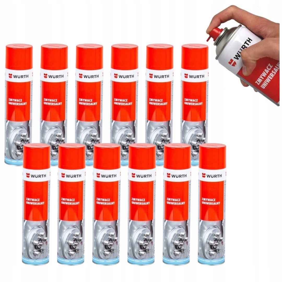 12 Kusov Univerzálny Odstraňovač Brzd 600ML Wurth