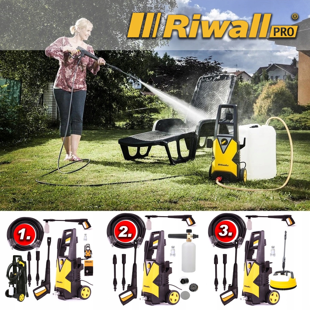 САМОПОДАЮЩАЯСЯ МАШИНА ДАВЛЕНИЯ RIWALL REPW 120 L5 230 барEw алюминий + KARCHER LIQUID Модель REPW 120/230
