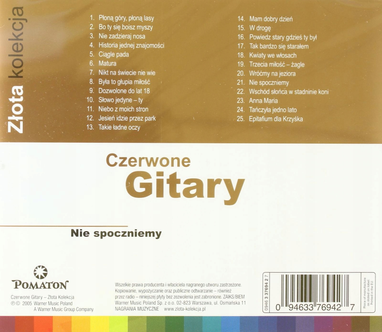 CZERWONE GITARY: ZŁOTA KOLEKCJA (CD) Stan opakowania oryginalne