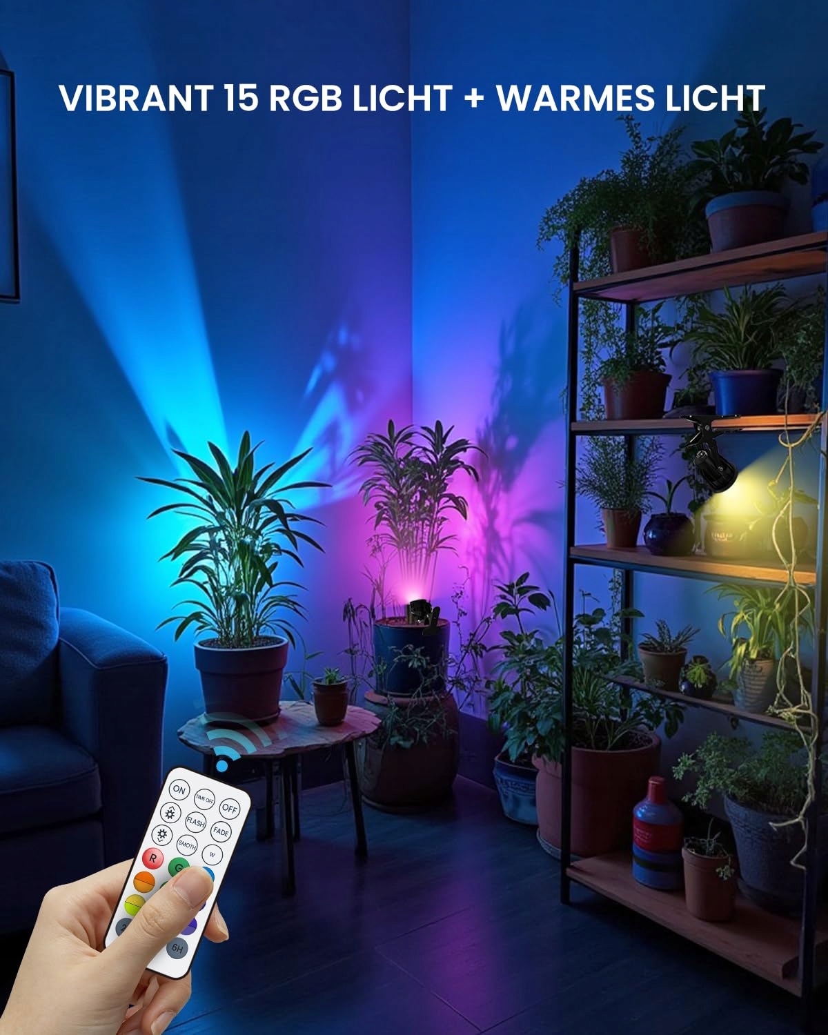 TOBE BRIGHT 6W RGB LED KLEMMSPOT Z PILOTEM, WODOODPORNY, WEWNĄTRZ/ZEWNĄTRZ — miniatura 2