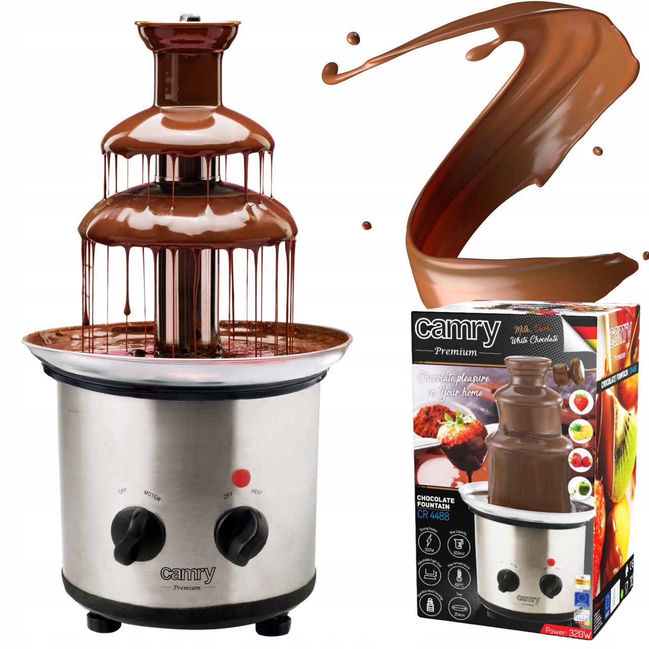 Fontána na čokoládu Zariadenie na čokoládu 650 ml 320 W Silný ohrievač
