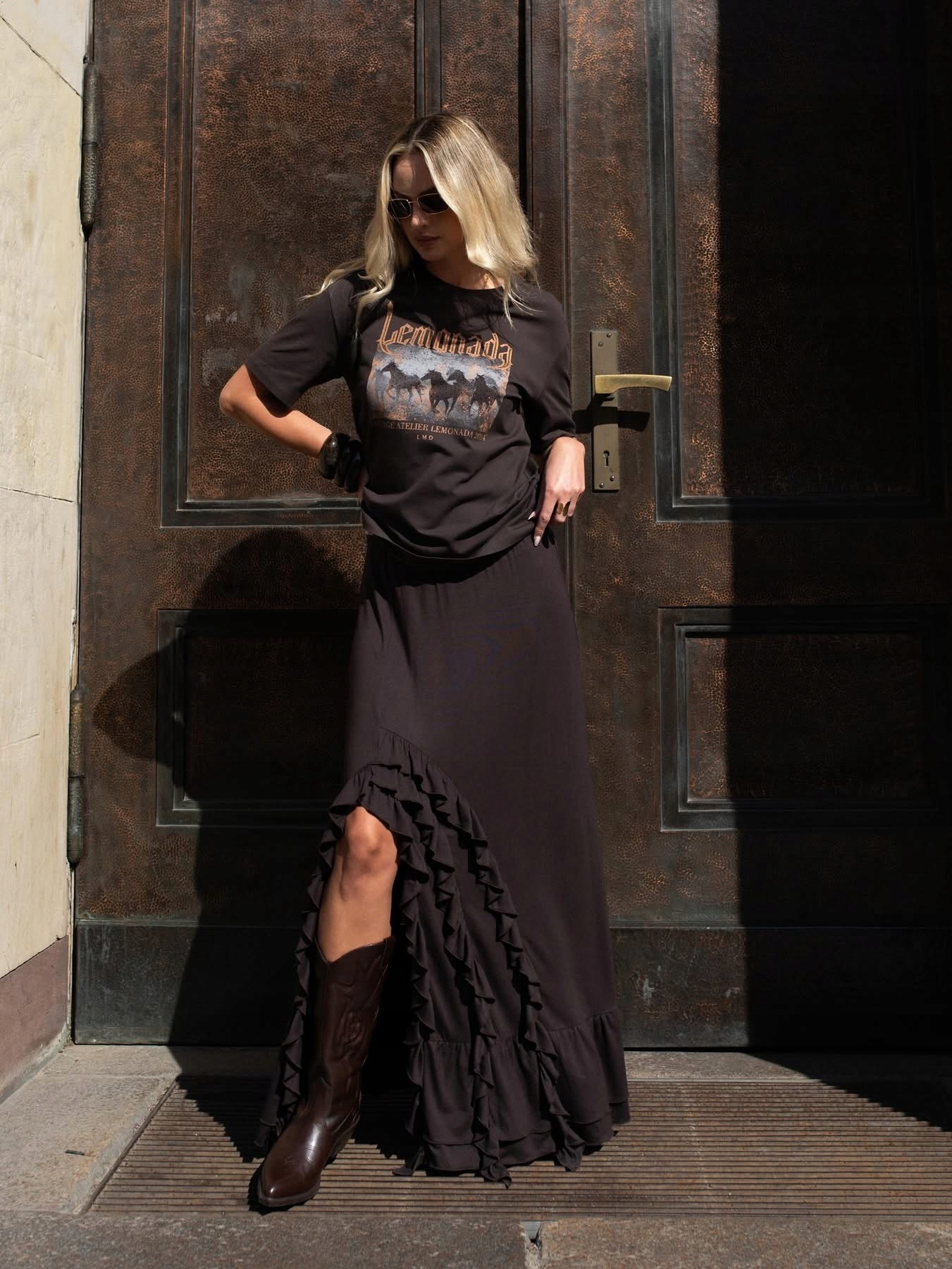 Sukně Hnědá s volánky Velikost Uni Polský Výrobce