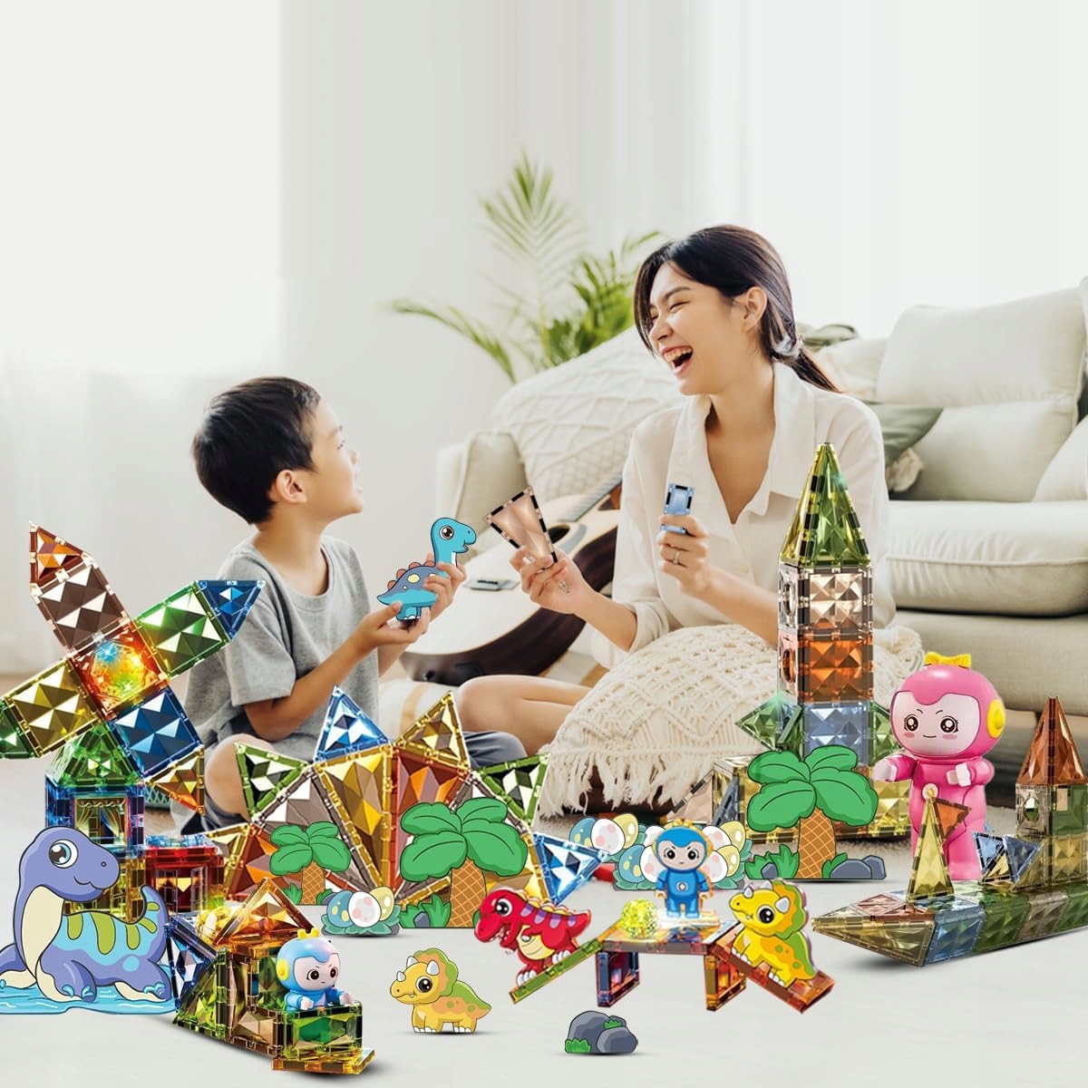 MÁGNESES ÉPÍTŐKOCKÁK GYEREKEKNEK MAGNETIC BLOCKS SZETT 90 DB-OS Fajta készlet