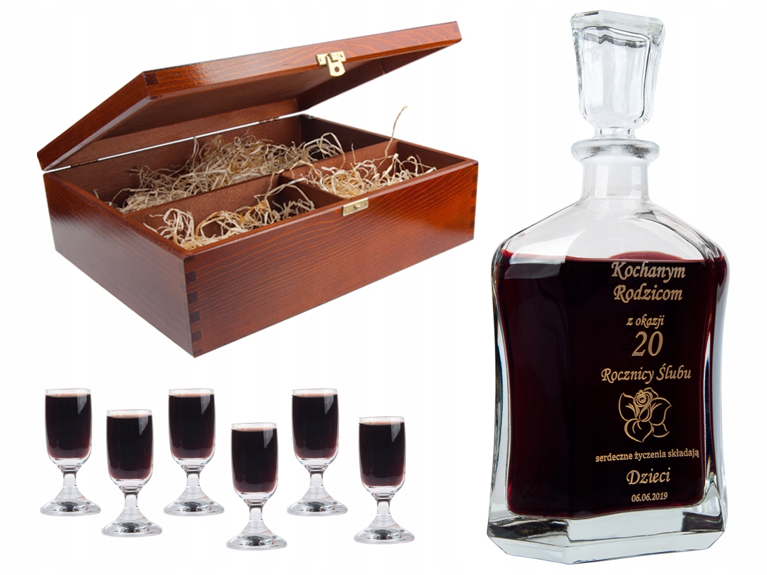 Grawerowana Karafka Urodziny 30 40 50