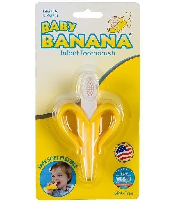 Baby Banana Miękka Silikonowa Elastyczna Pierwsza Szczoteczka Gryzak 3-12 m Kod producenta tos461