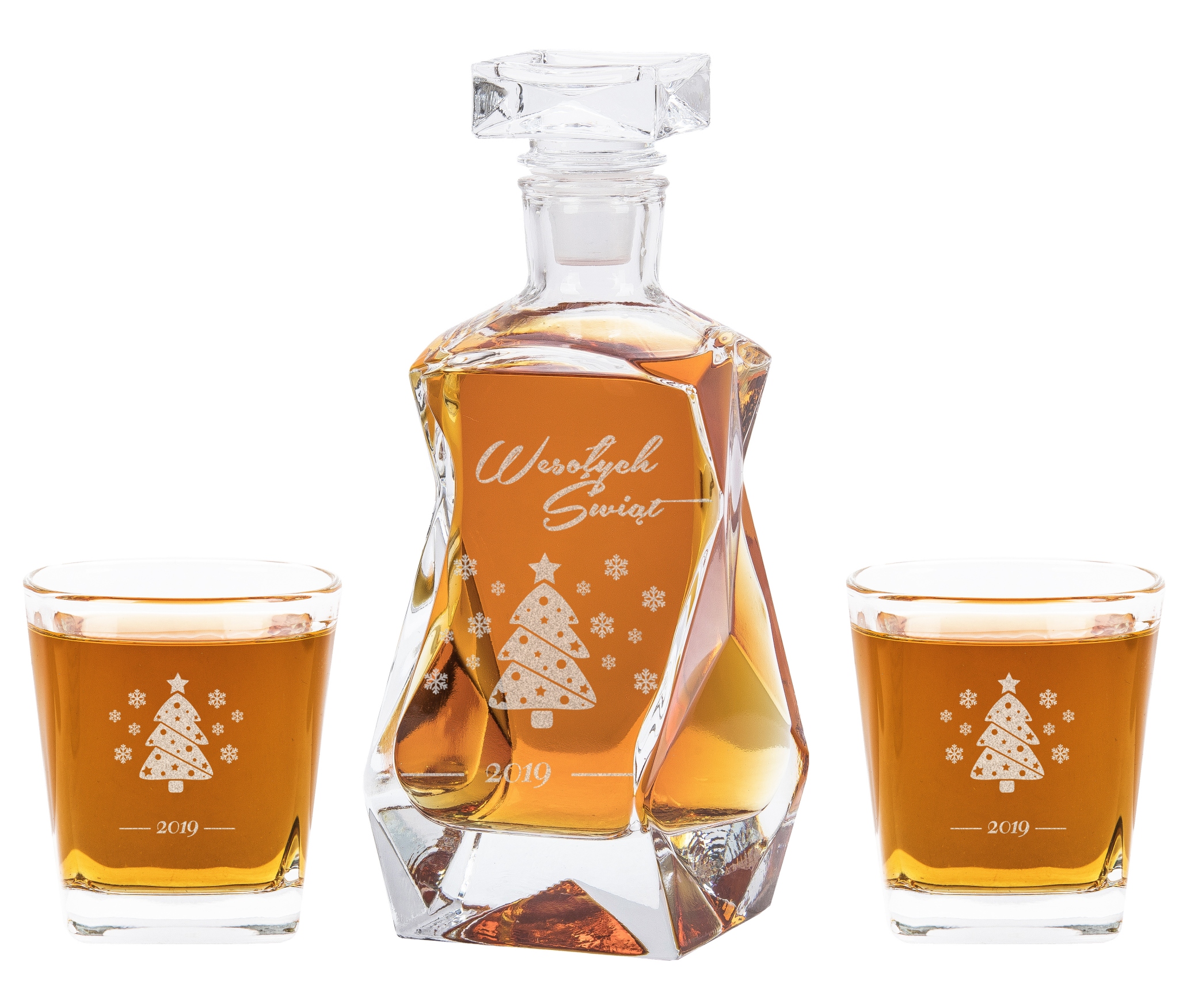 

Karafka Grawer 2 Szklanki Do Whisky Święta Zestaw