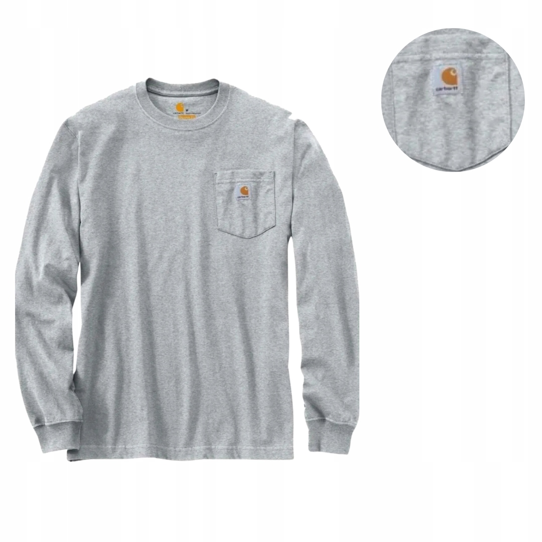 Tričko s dlouhým rukávem Carhartt Heavyweight Pocket šedé