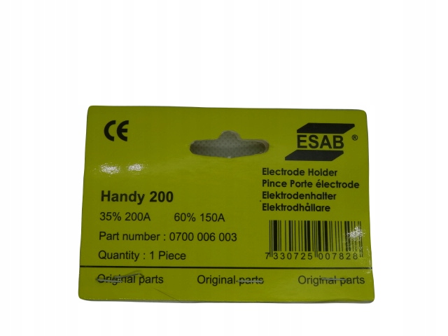 Uchwyt spawalniczy elektrodowy ESAB Handy 200A MMA EAN (GTIN) 7330725007828