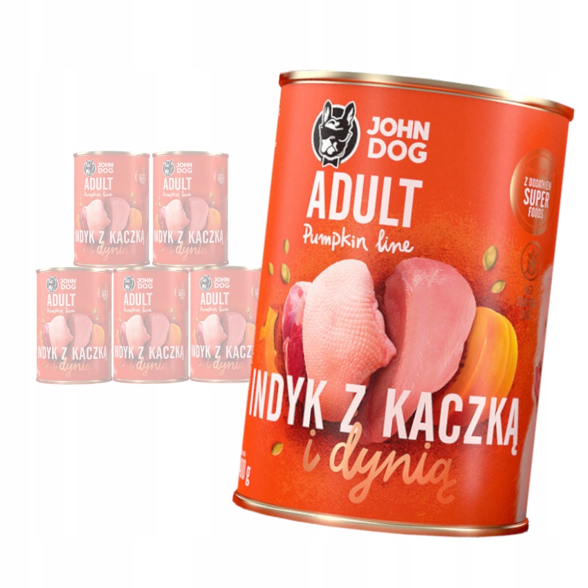 John Dog Vlhké Krmivo Pro Psa Krůta Kachna Dýně 6x400g