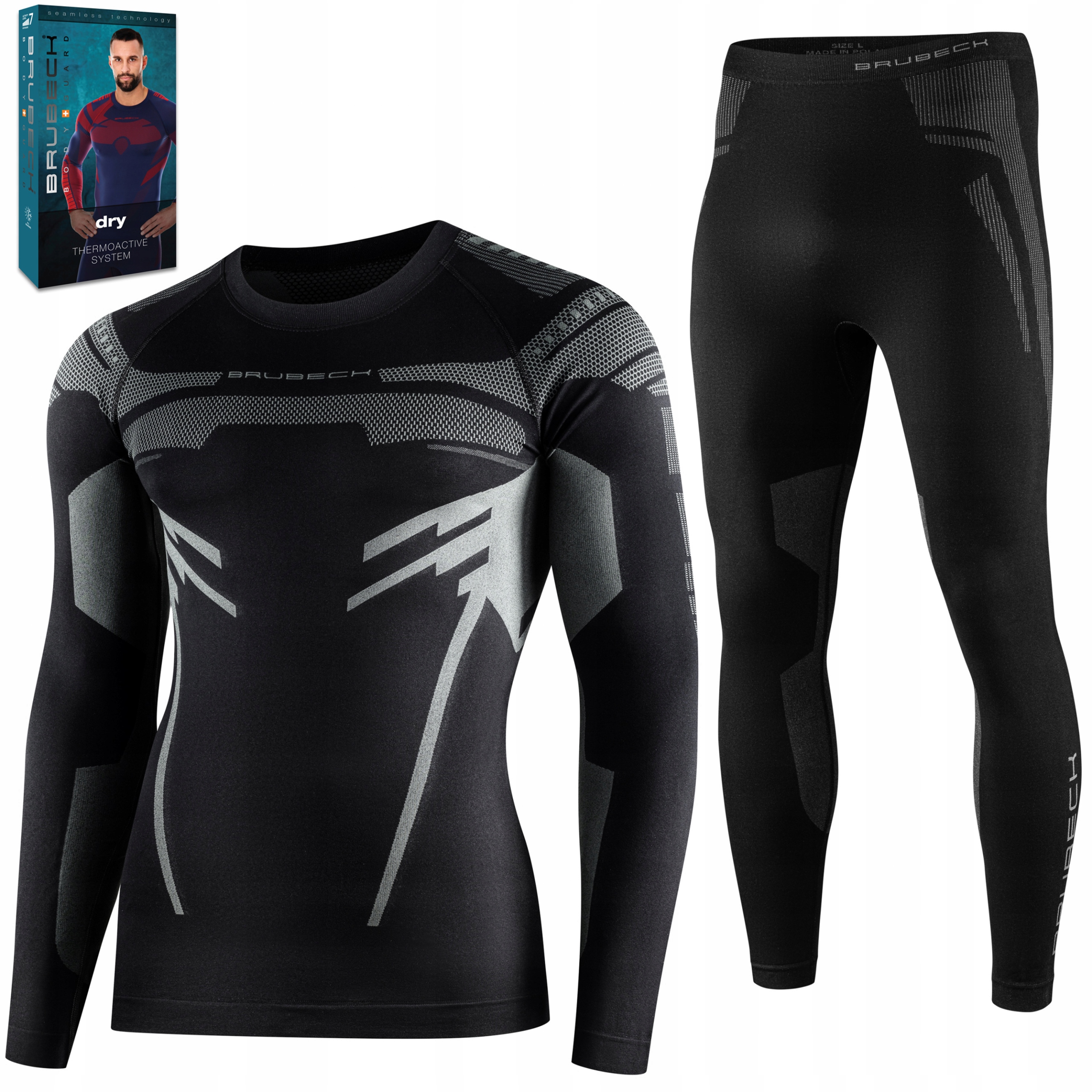 Termoaktivní pánské spodní prádlo Brubeck Dry rychleschnoucí Termo komplet XXL