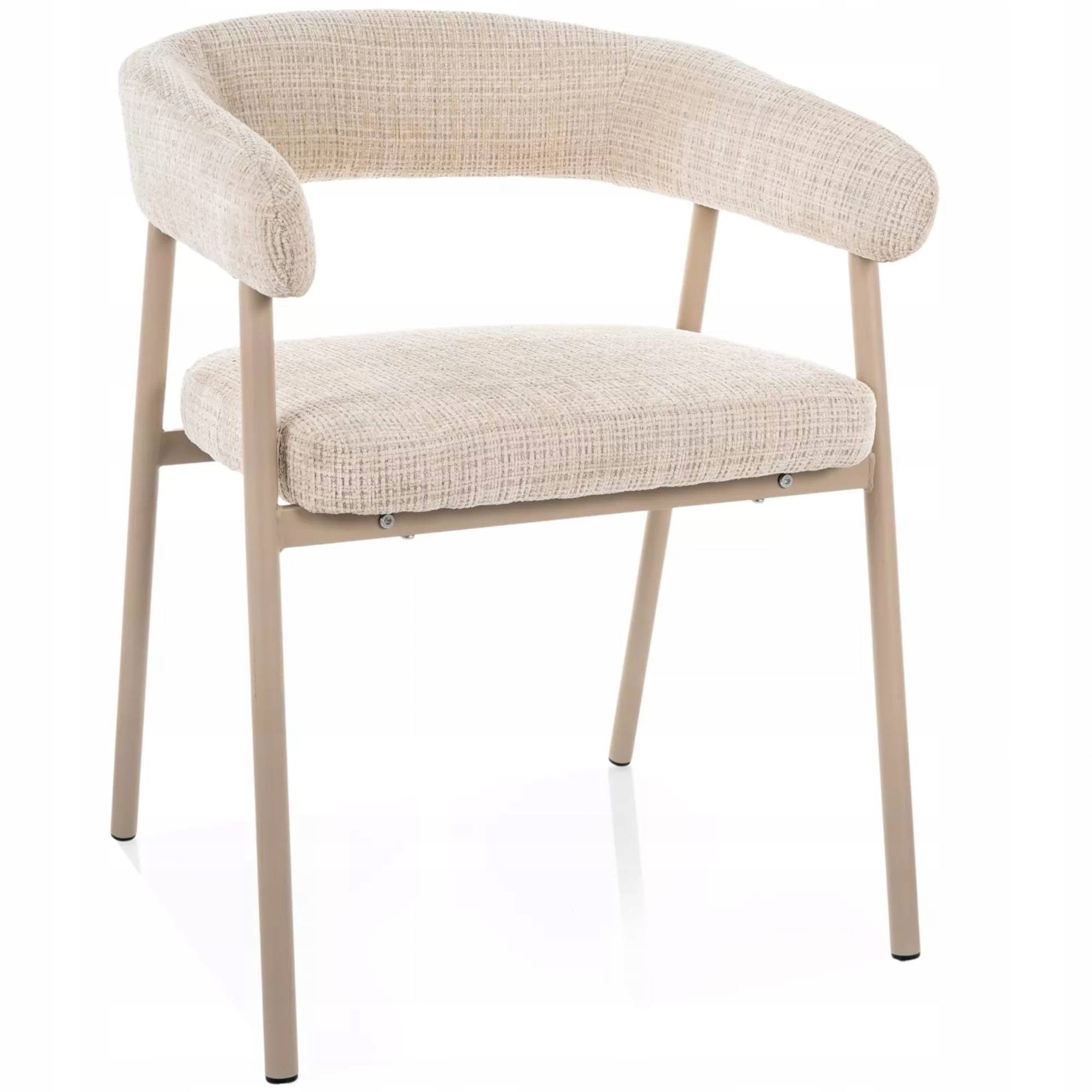 KRZESŁO TAPICEROWANE DO SALONU PROSTE KASZMIR/BEŻ JAPANDI KATANA SIGNAL