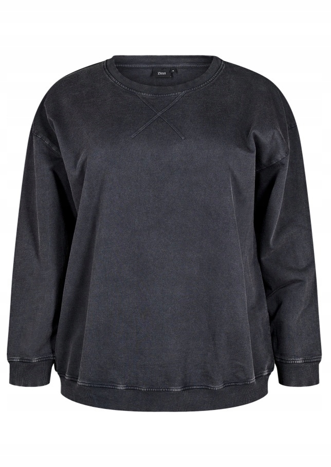 Halenka Plus Size Zizzi Volná Šedá Mikina Bavlna 261A 50