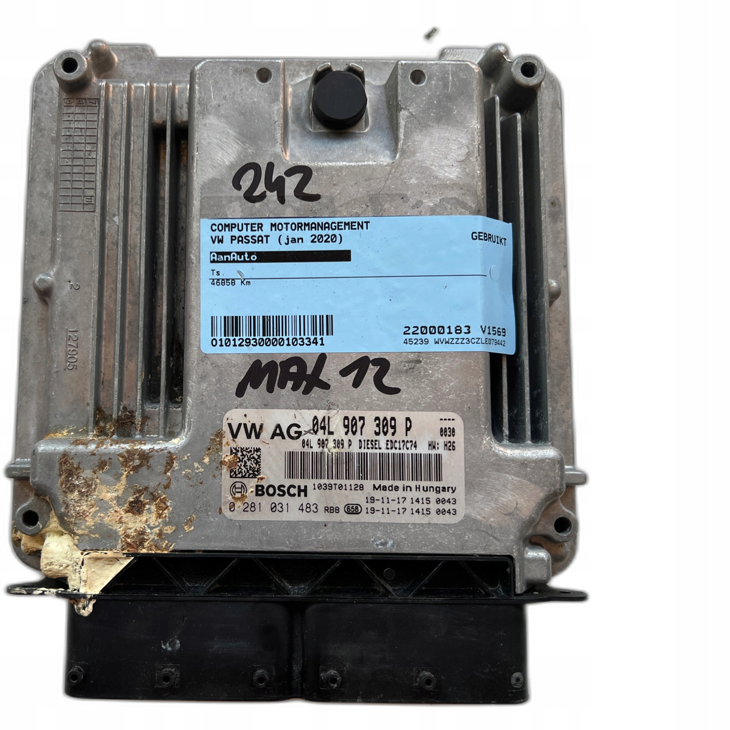 VW PASSAT DCZA 1.6 TDI 04L907309P 0281031483 EDC17C74 Computer Original