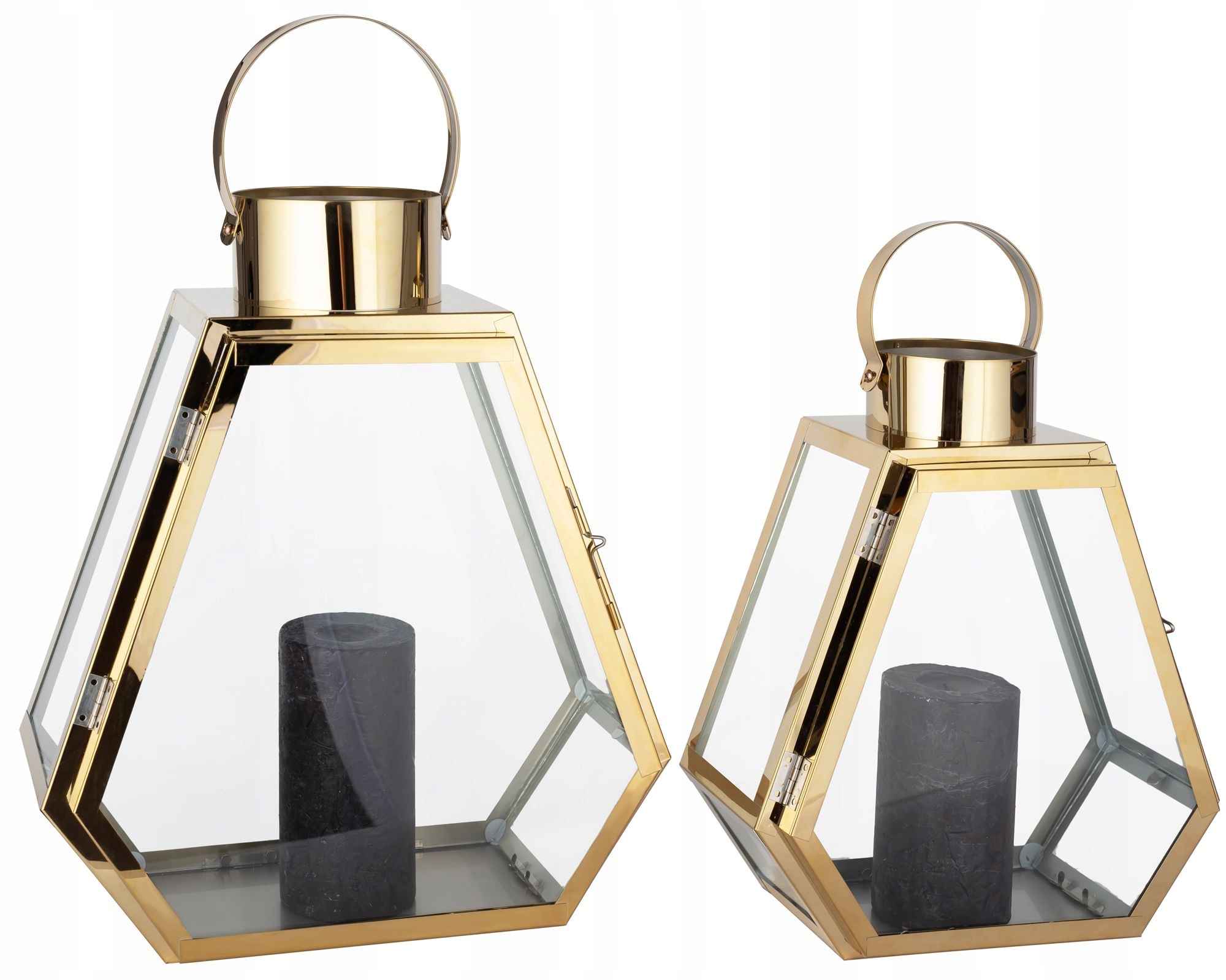 

Lampiony Latarnie Złote Gold Metalowy XXL 2 Sztuki