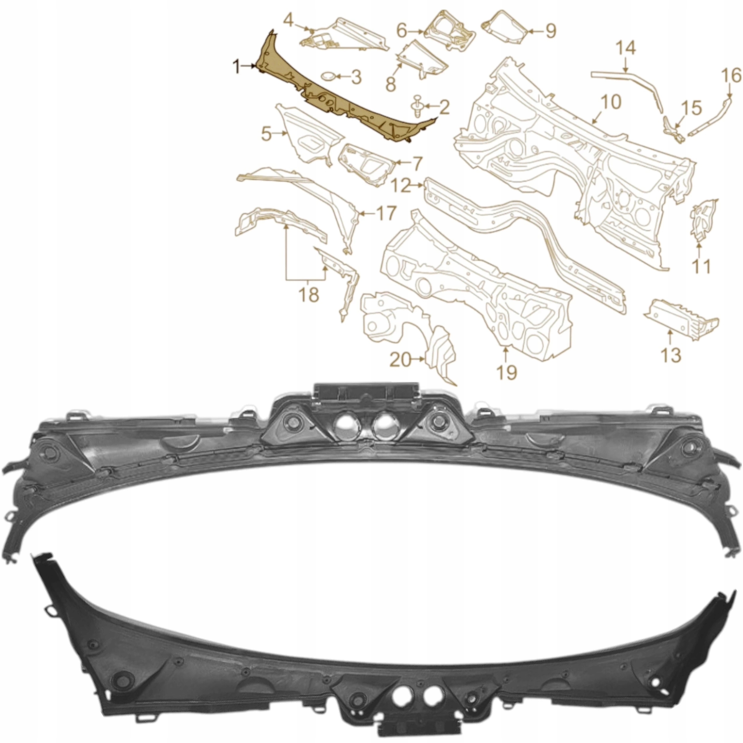 Bmw 3 F30 11-18 Podsklo Krytka Přívodu Vzduchu Lišta 51717258177
