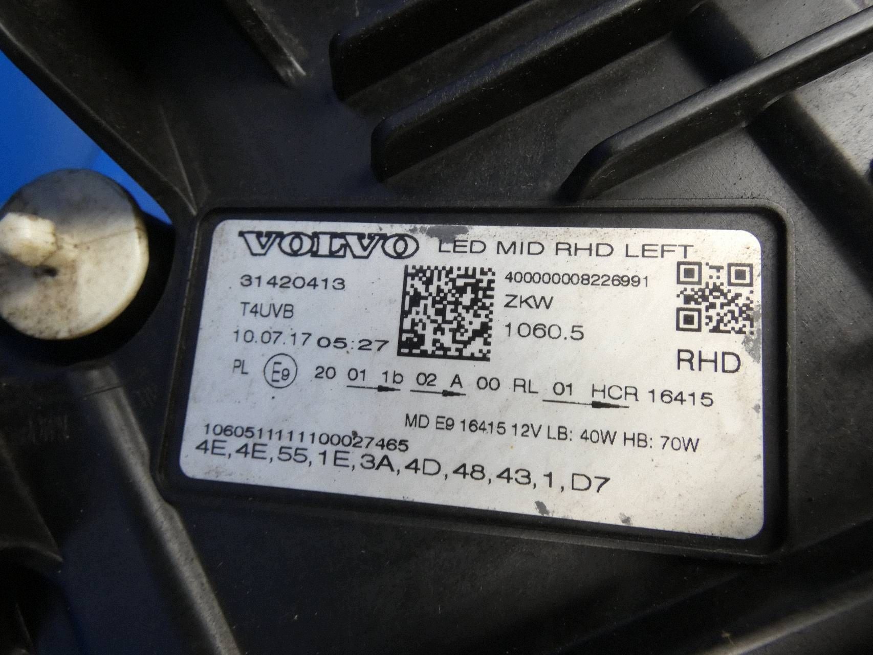 VOLVO XC60 II 17- light left left front front FULL LED WERSJA ANGIELSKA