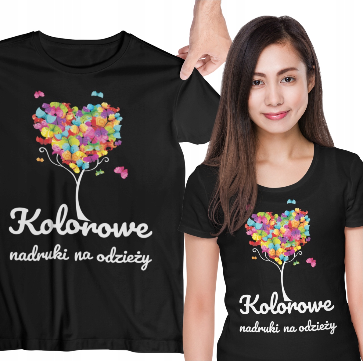 

Koszulka Damska z własnym nadrukiem A4 Dtg ML Cz.