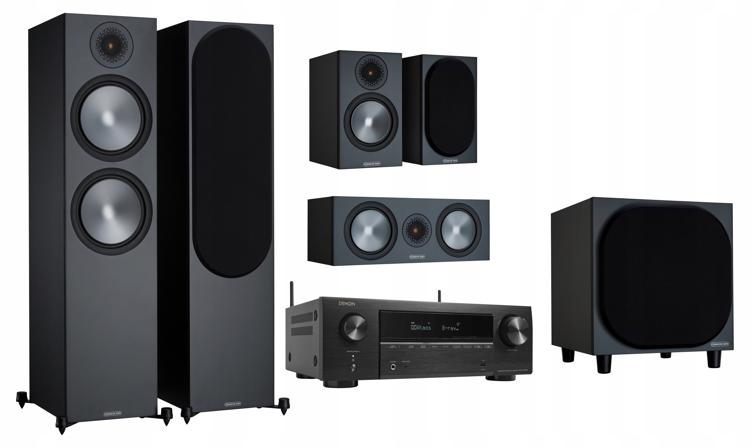 MONITOR BRONZE POTĘŻNE KINO 5.1 Z DENON AVR-X1700H