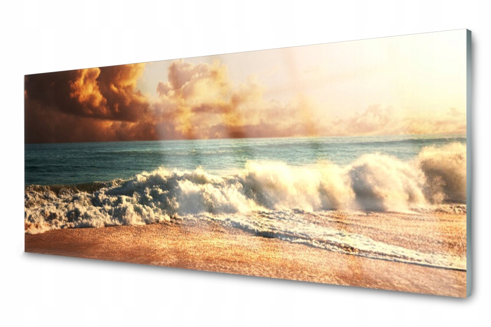 Sklenený panel do kuchyne Ocean Pláž Vlny 125x50
