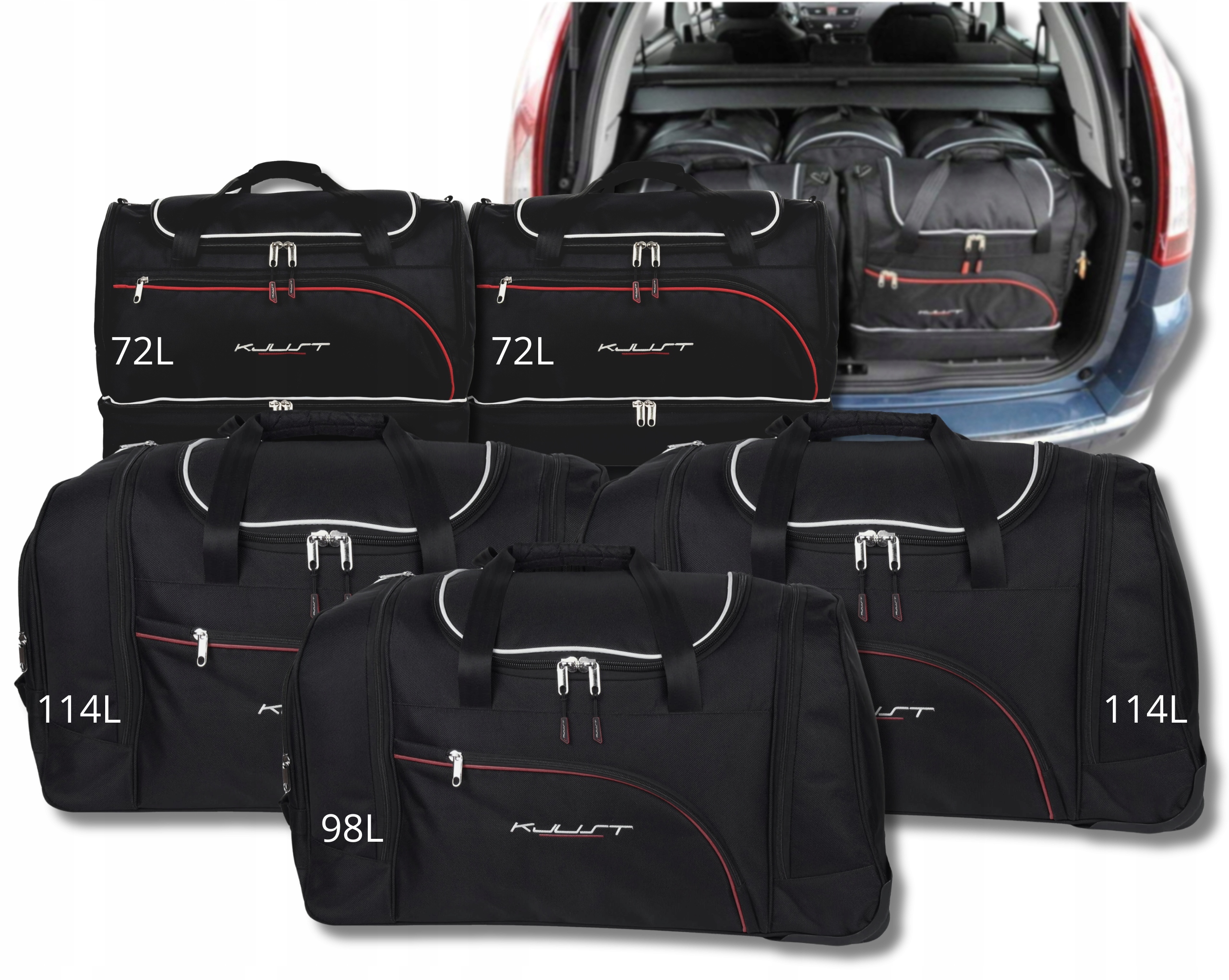 Sada tašiek Kjust do batožinového priestoru Citroen C4 Grand Picasso 2006-2013 5 ks