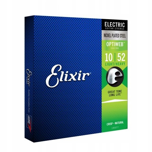 Elixir 19077 Optiweb Light/Heavy - struny do gitary elektrycznej 10-52