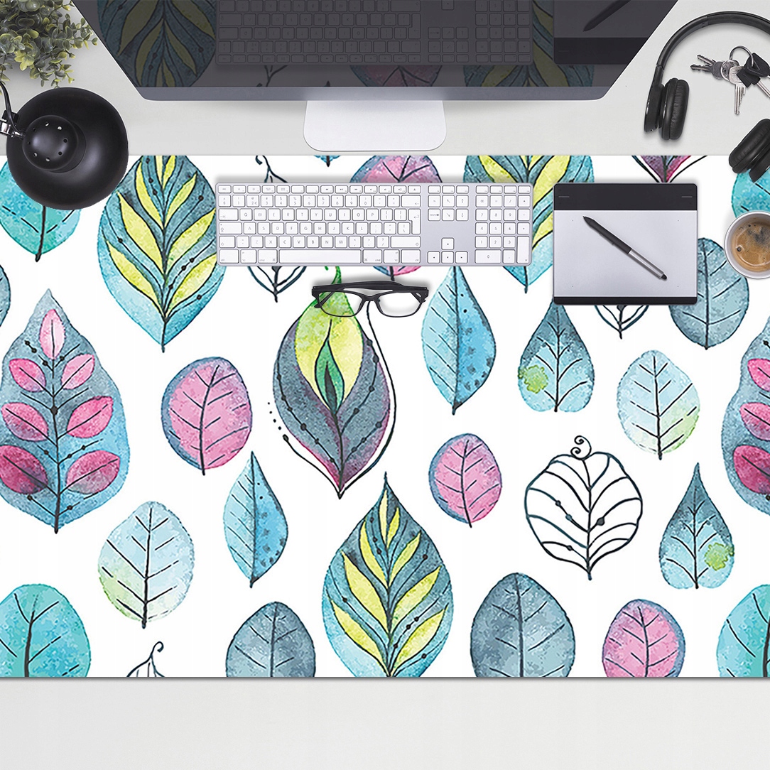 

Ochronna mata Kreskówkowe liście Deskmat 100x50 cm