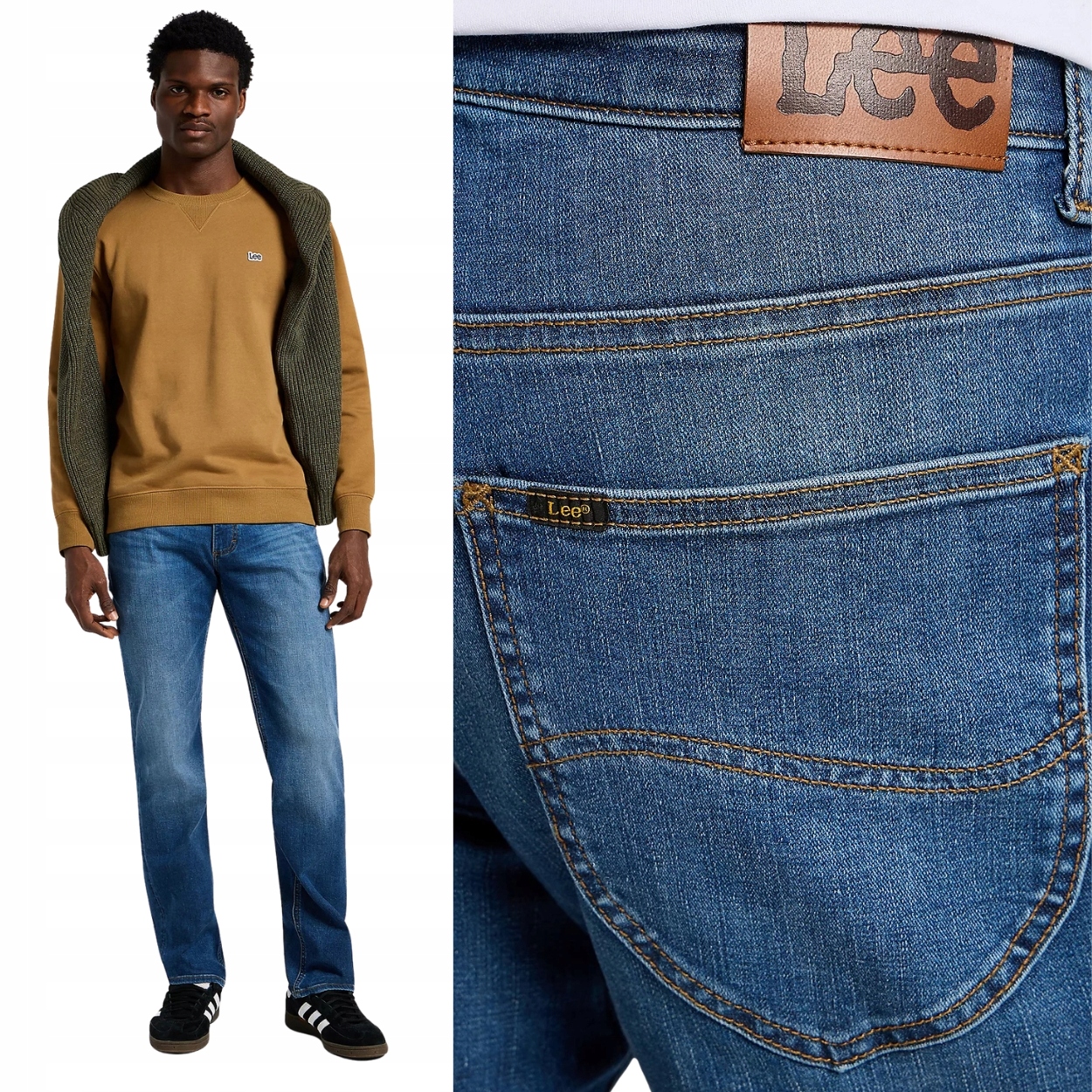 Lee X Straight Creek pohodlné jednoduché džínové kalhoty s elastickým pasem W31 L32