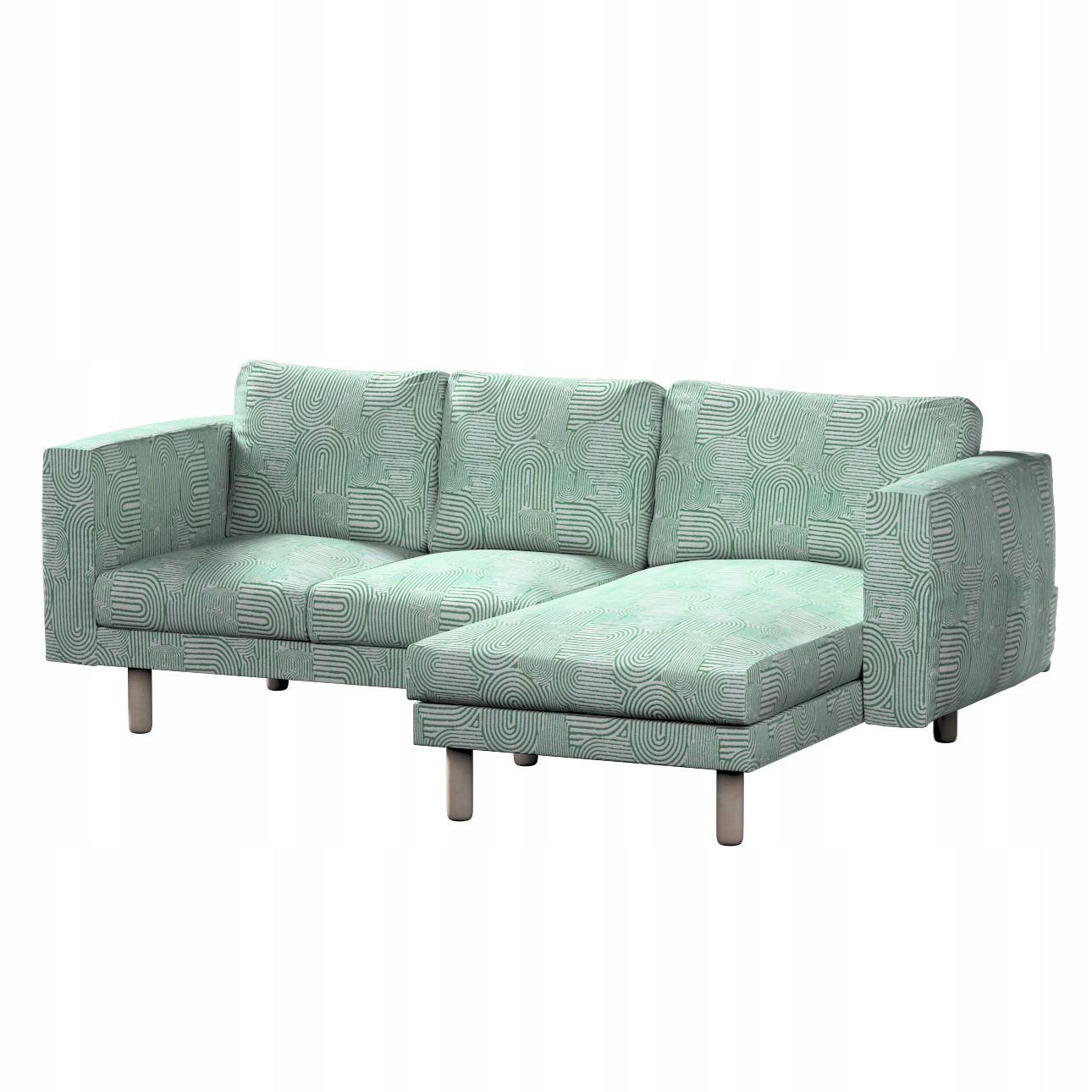 Poťah na 3-miestnu pohovku Norsborg s ležadlom Ikea mätovo-ecru