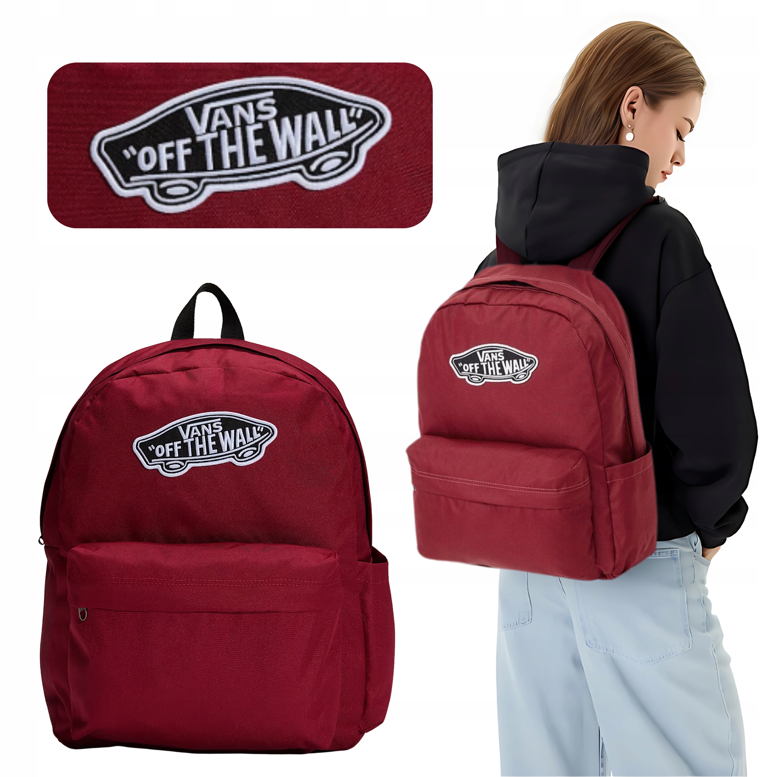 Školní batoh Vans Old Skool bordový mládežnický pro kluka dívky
