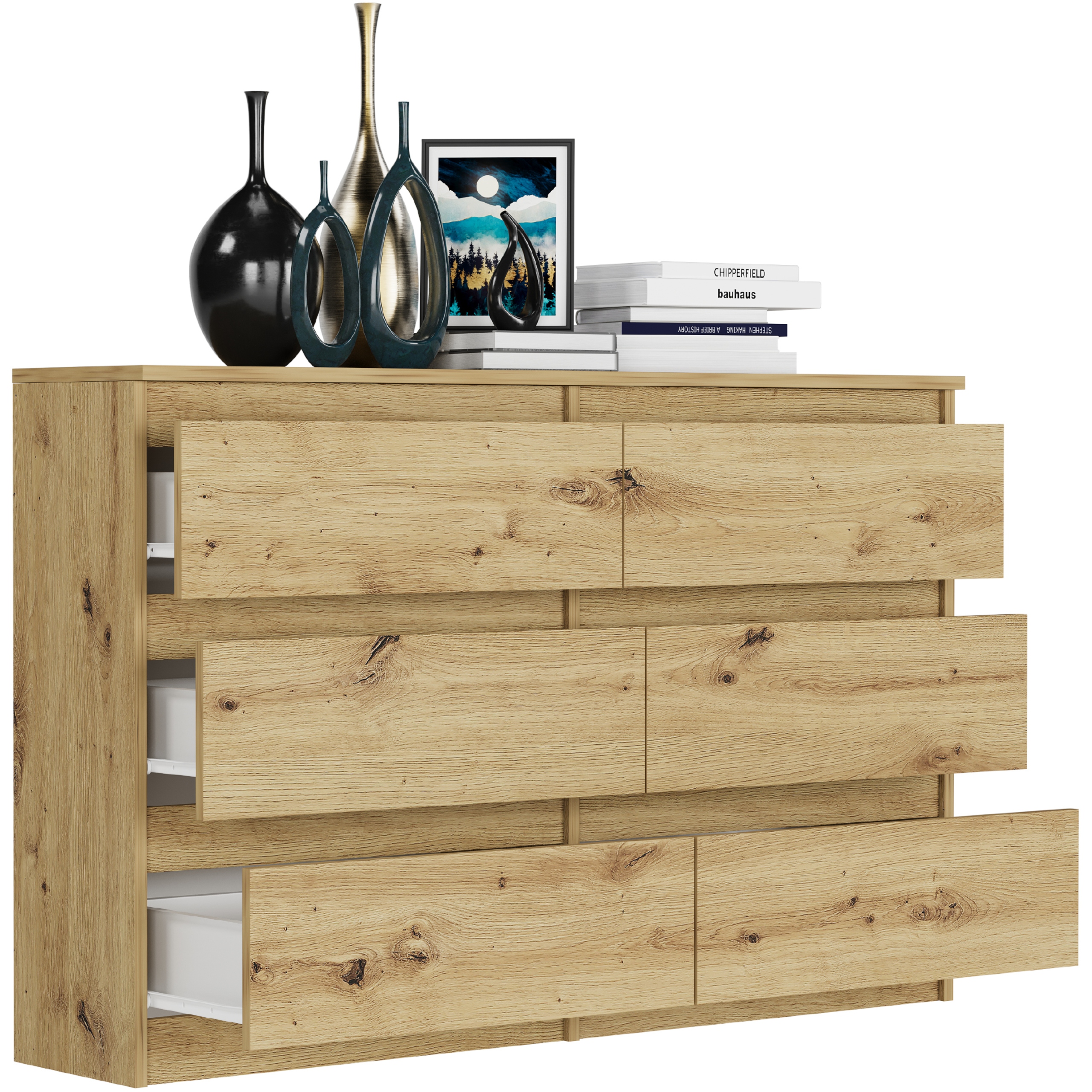 KOMODA 120CM SZAFKA 6 SZUFLAD R-120 ARTISAN